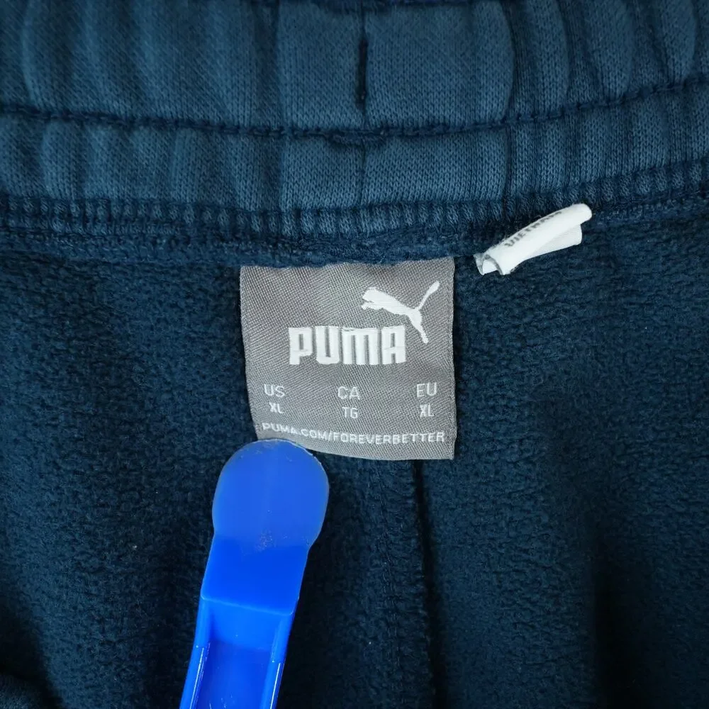 Puma Fleece Shorts Mens XL Blue Drawstring Athletic Athleisure Casual‎